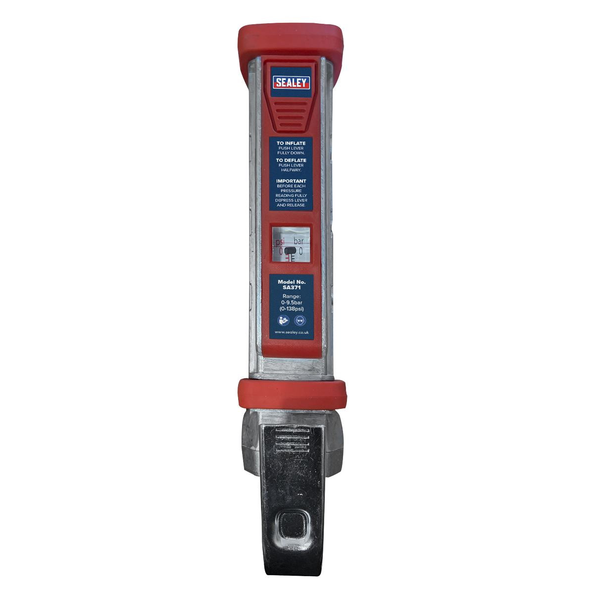 Sealey SA371 Tyre Inflator 0.5m Hose with Twin Push-On Connector Sealey