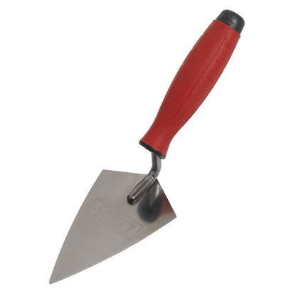 Sealey T1222 Stainless Steel Sharp Pointing Trowel - Rubber Handle - 140mm Sealey