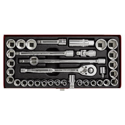 Sealey AK691 Socket Set 35pc 3/8"Sq Drive 6pt WallDrive® - Metric/Imperial Sealey