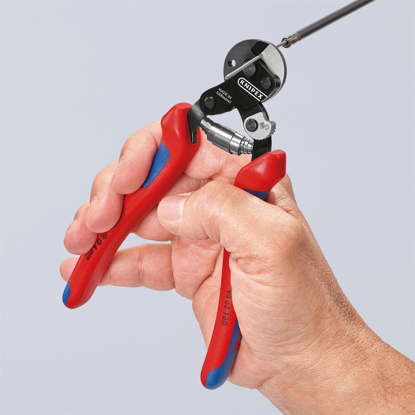 Knipex 04598 95 62 160 SB Wire Rope Cutter also for high-strength wire rope with multi-component grips burnished 160mm Knipex