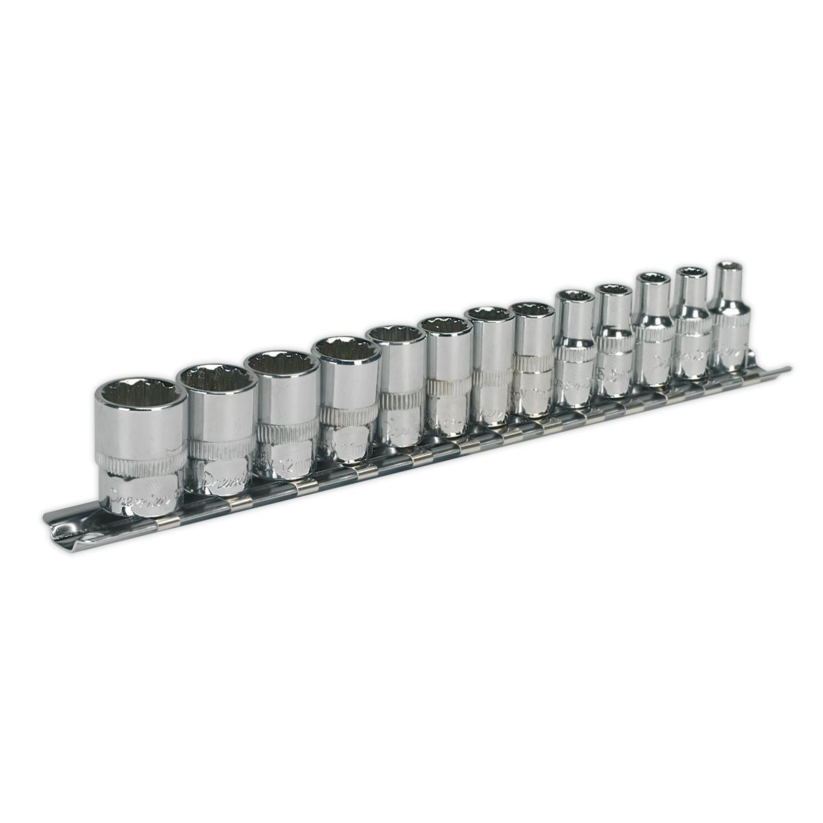 Sealey AK2680 Socket Set 13pc 1/4"Sq Drive 12pt WallDrive® Metric Sealey