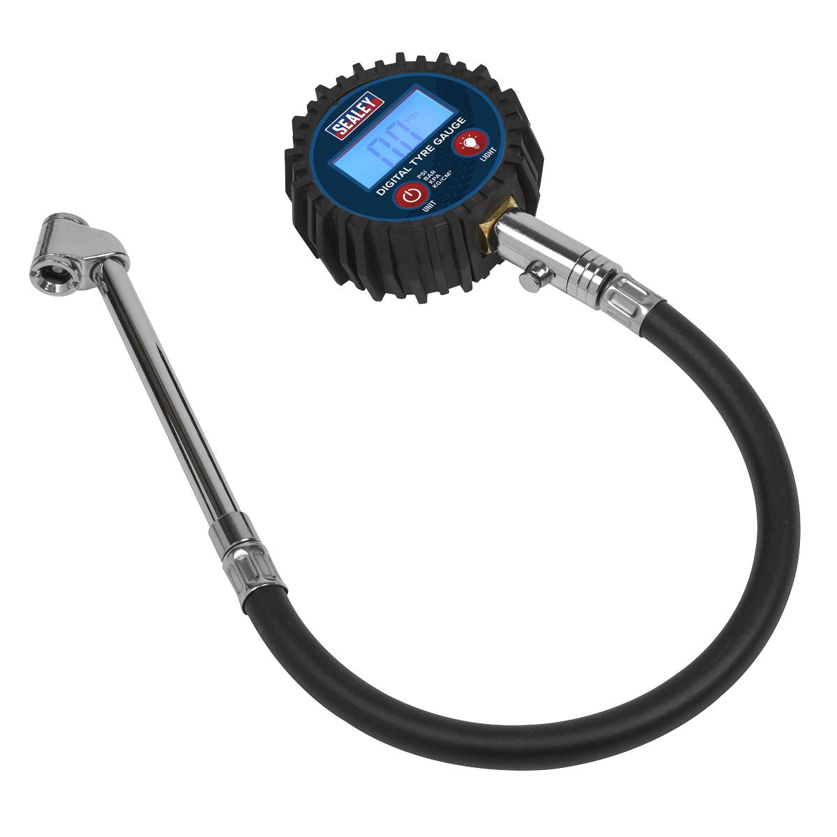 Sealey TST003 Digital Tyre Pressure Gauge with Twin Push-On Connector Sealey