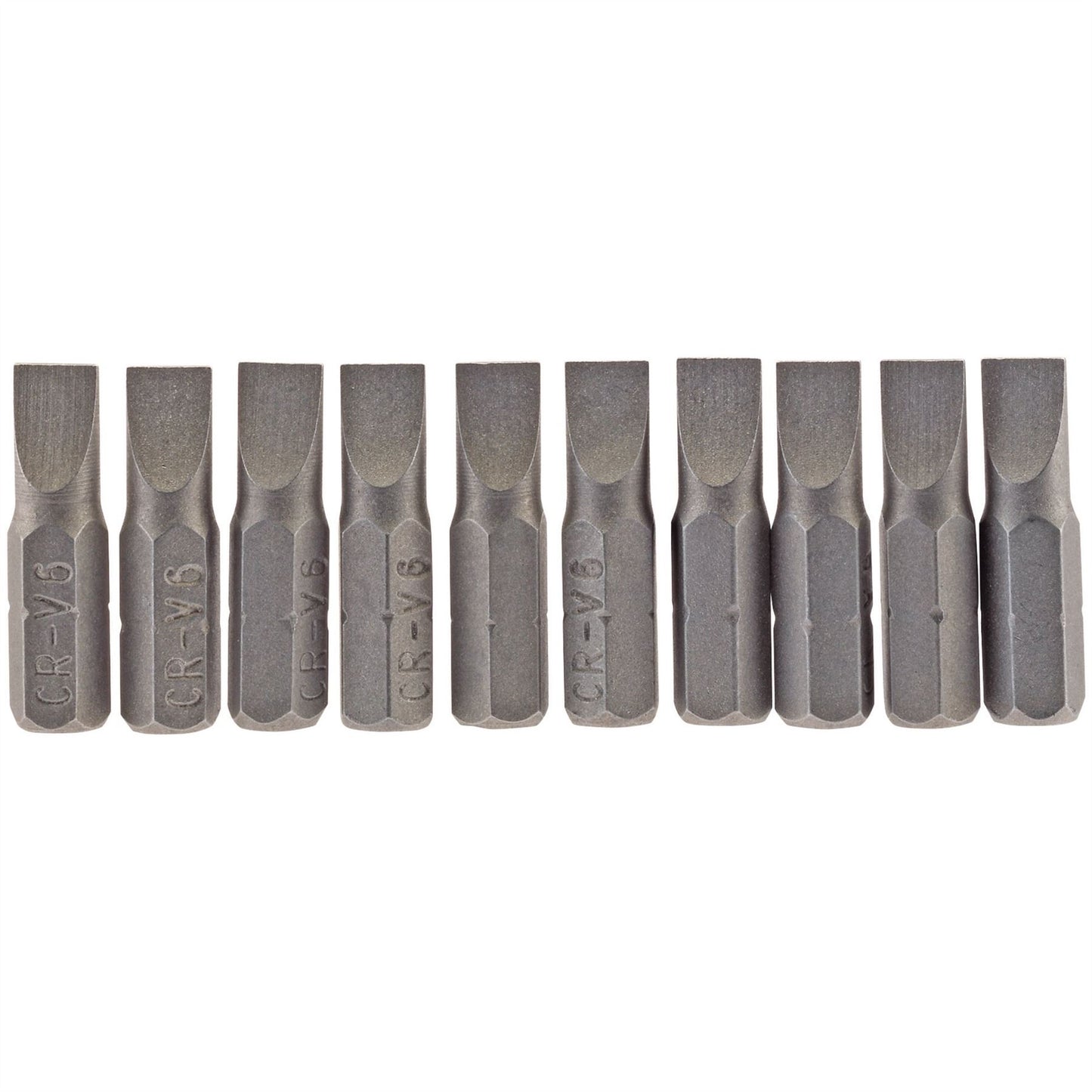 Draper 64031 Plain Slot Insert Bit 6mm 1/4" Hex 25mm Long Pack of 10 Draper