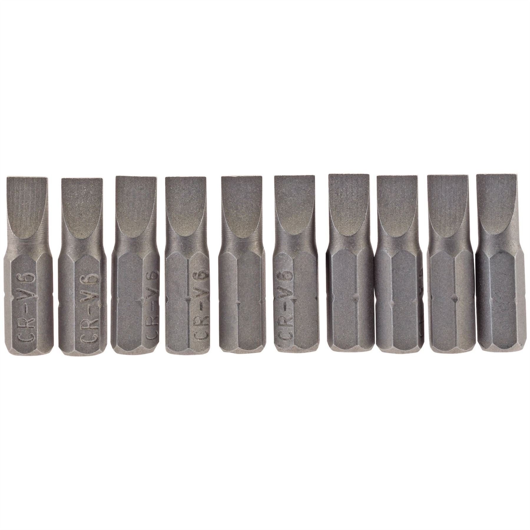 Draper 64031 Plain Slot Insert Bit 6mm 1/4" Hex 25mm Long Pack of 10 Draper