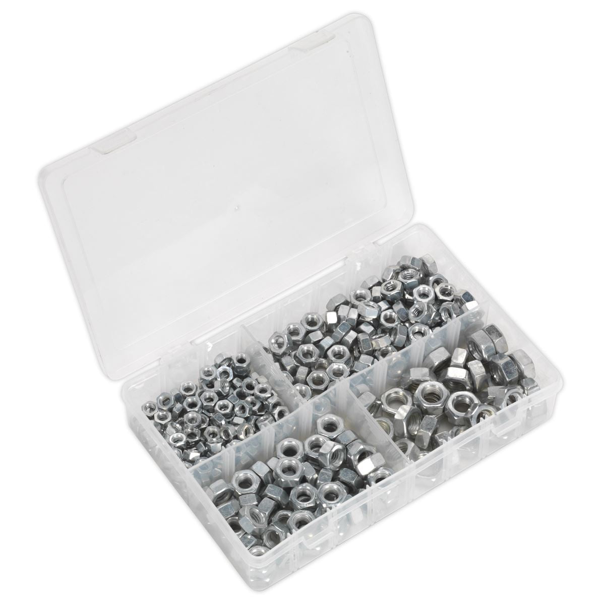 Sealey AB029SN Steel Nut Assortment 320pc 1/4"-1/2"UNF Sealey