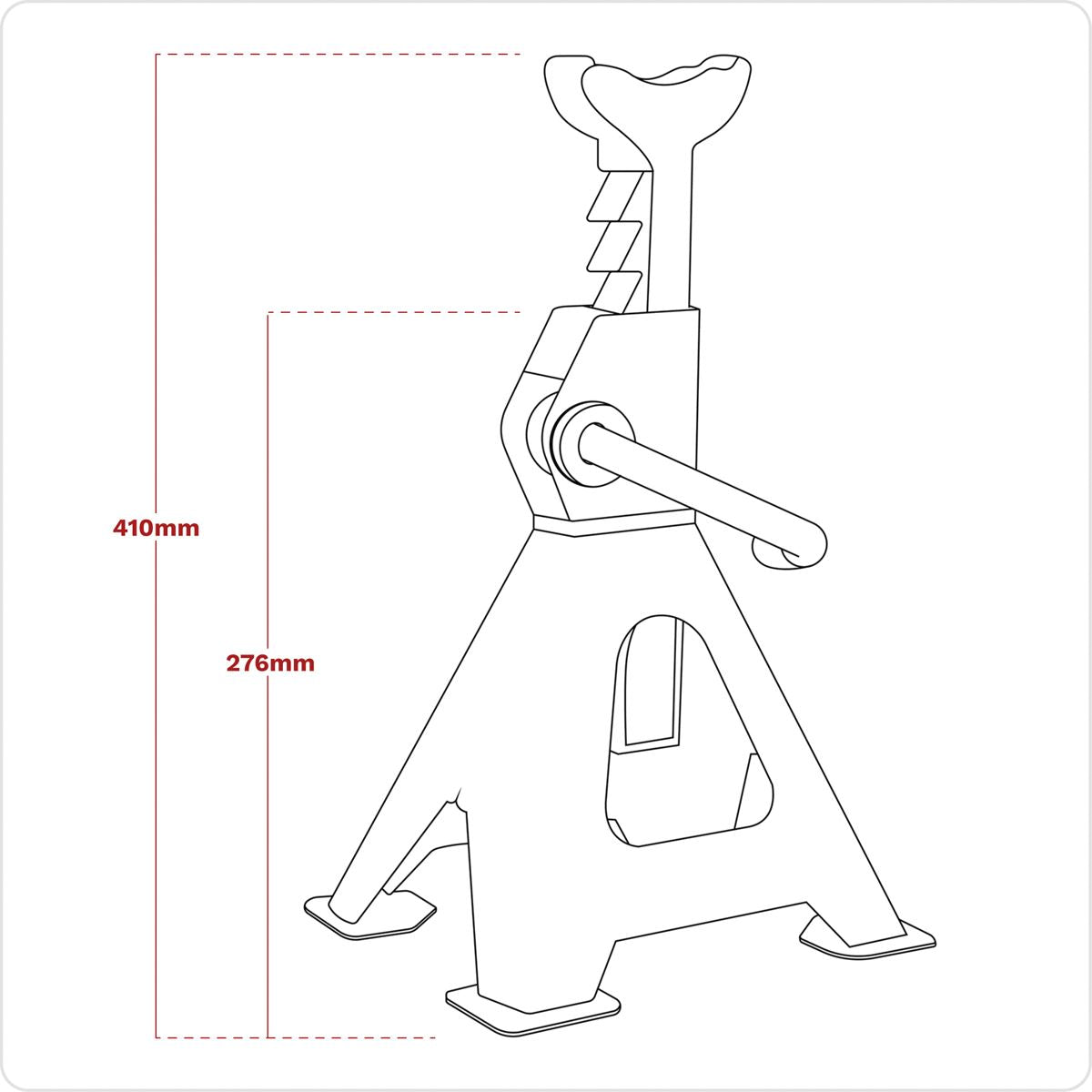 Sealey VS2002BL Ratchet Type Axle Stands (Pair) 2 Tonne Capacity per Stand - Blue Sealey