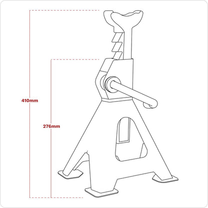 Sealey VS2002BL Ratchet Type Axle Stands (Pair) 2 Tonne Capacity per Stand - Blue Sealey