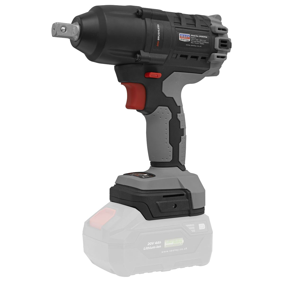 Sealey CP20VPIW Brushless Impact Wrench 20V SV20 Series 1/2"Sq Drive - Body Only Sealey
