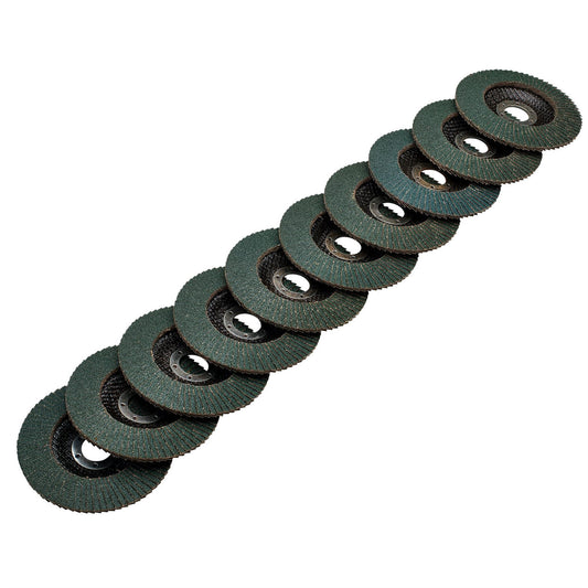 Draper 85752 Zirconium Oxide Flap Discs 115 x 22.23mm 80 Grit Pack of 10 Draper