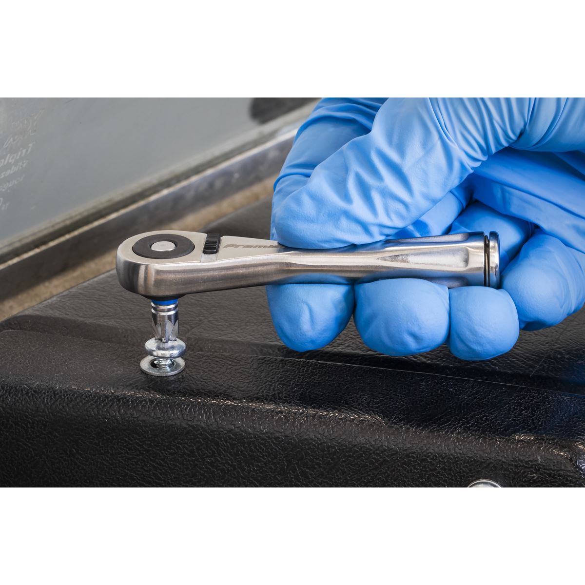 Sealey AK6962 Bit Driver Ratchet Micro 1/4"Hex Stainless Steel Sealey