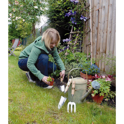 Draper 09565 Heritage Stainless Steel Hand Fork and Trowels Set with Ash Handles 3 Piece Draper
