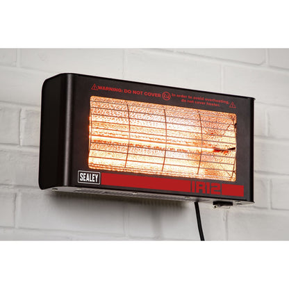 Sealey IR12 Infrared Quartz Heater - Wall Mounting 1.2W/230V Sealey