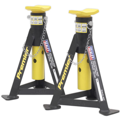 Sealey AS3Y Premier Axle Stands (Pair) 3 Tonne Capacity per Stand - Yellow Sealey