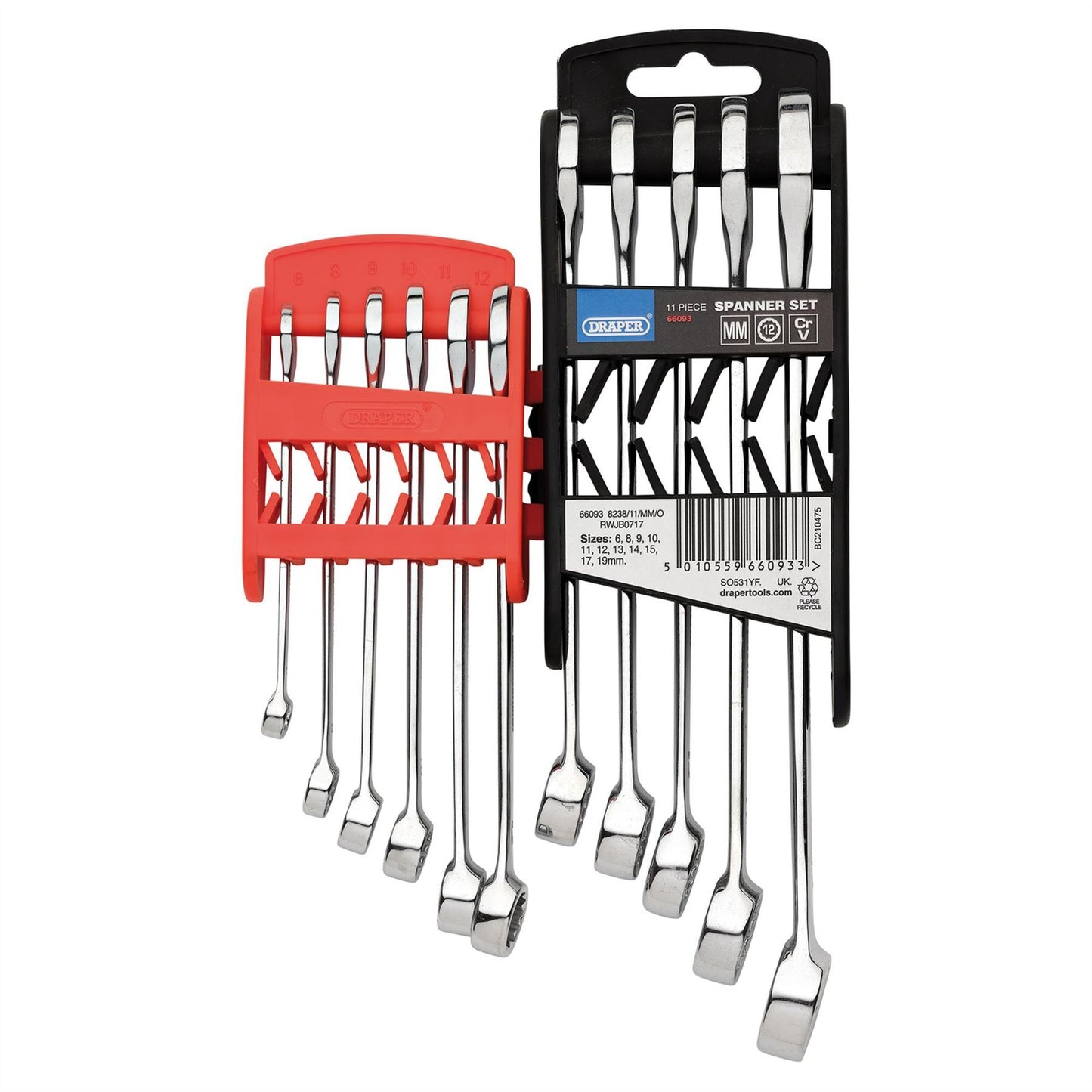 Draper 66093 HI-TORQ® Metric Combination Spanner Set Orange 11 Piece Draper