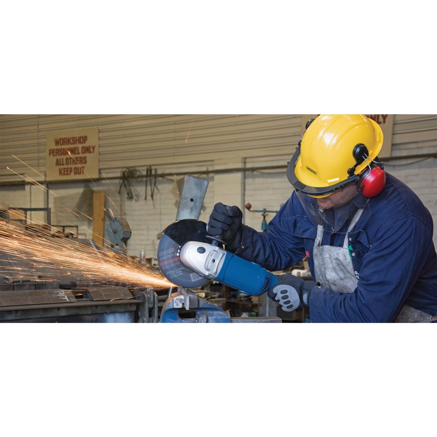 Draper 69933 Safety Helmet with Ear Muffs and Visor Draper