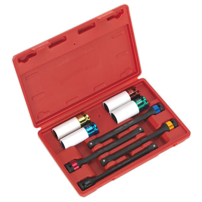 Sealey AK2243 Torque Stick & Aluminium Wheel Impact Socket Set 8pc 1/2"Sq Drive Sealey