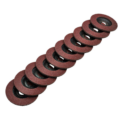 Draper 83067 Aluminium Oxide Flap Discs 115 x 22.23mm 60 Grit Pack of 10 Draper