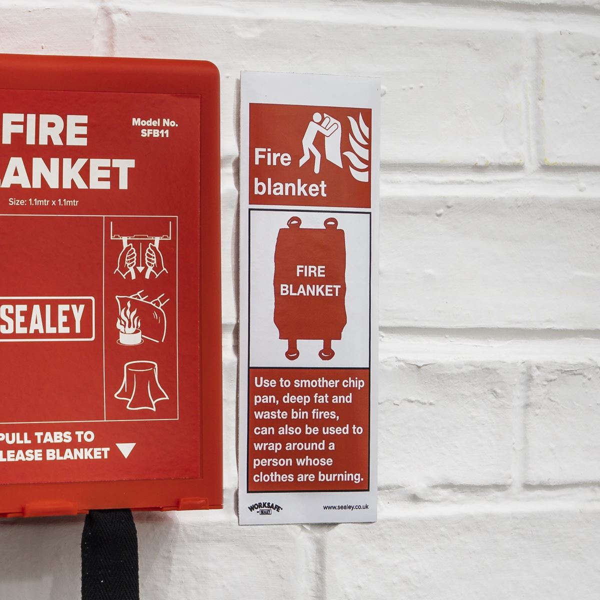 Sealey SS53P1 Safe Conditions Safety Sign - Fire Blanket - Rigid Plastic Sealey