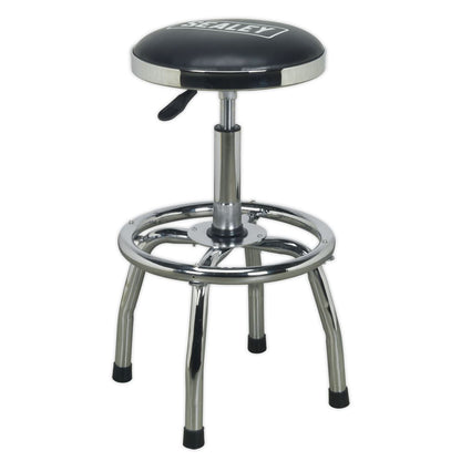 Sealey SCR17 Pneumatic Stool Heavy-Duty Workshop with Adjustable Height Swivel Seat Sealey