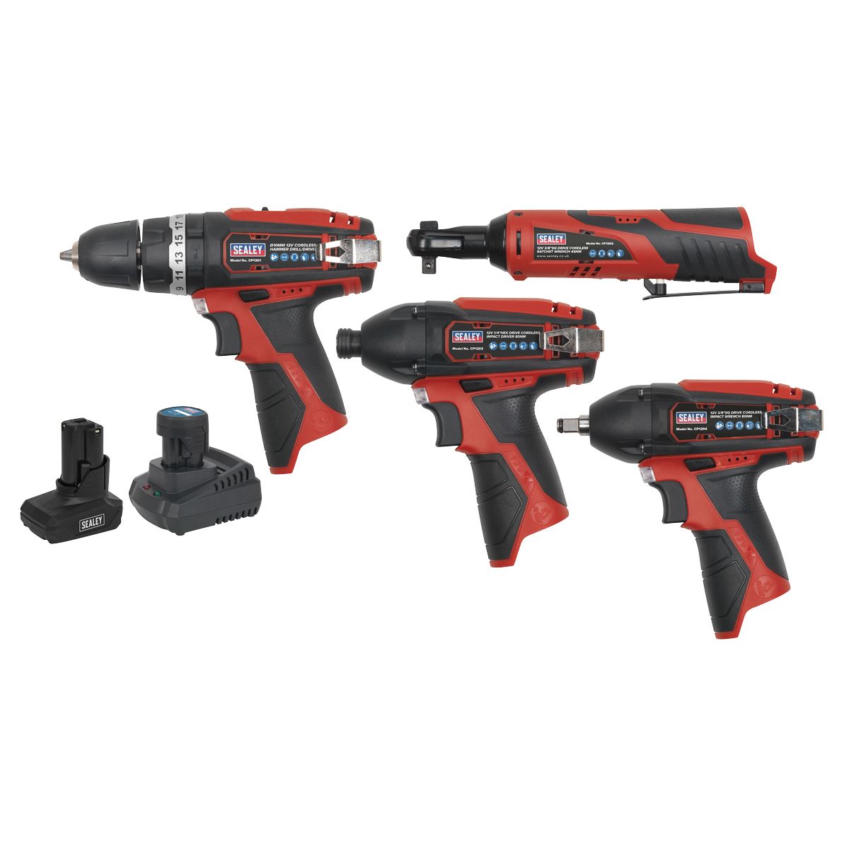 Sealey CP1200COMBO 4 x 12V SV12 Series Cordless Power Tool Combo Kit Sealey