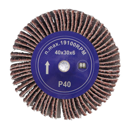 Sealey FW403040 Abrasive Flap Wheel Ø40 x 30mm 40Grit Ø6mm Shaft Sealey