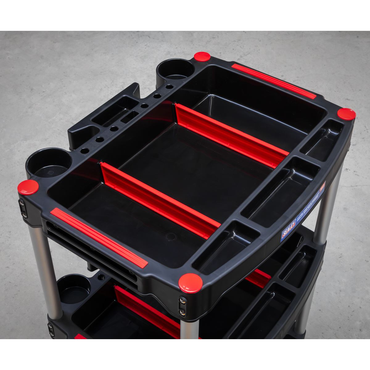 Sealey CX313 Workshop Trolley 3-Level Composite with Parts Storage Sealey