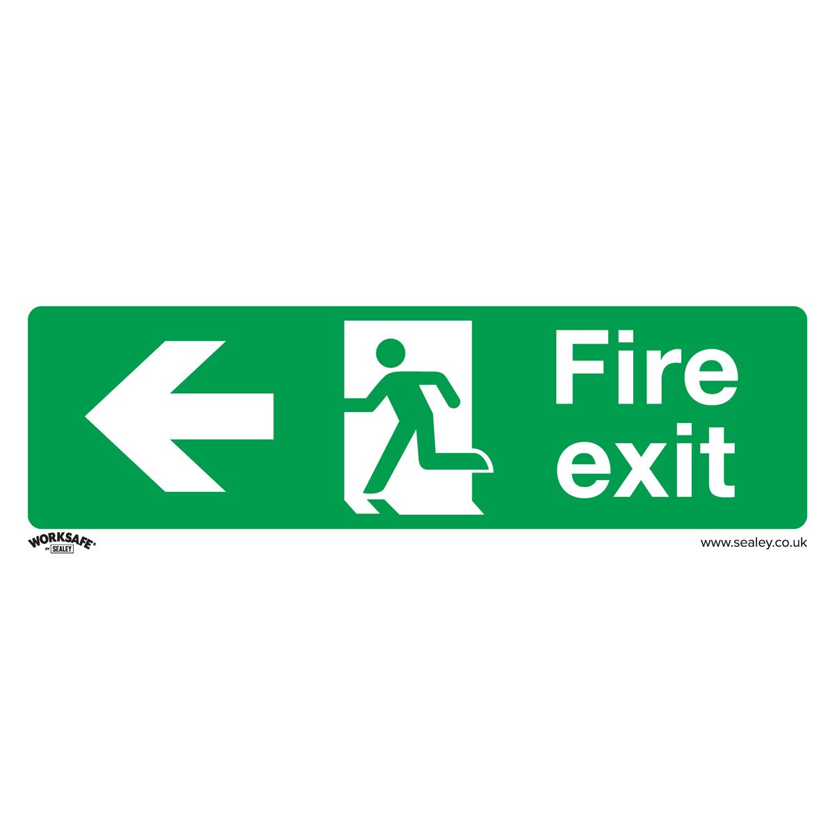 Sealey SS25V10 Safe Conditions Safety Sign - Fire Exit (Left) - Self-Adhesive Vinyl - Pack of 10 Sealey