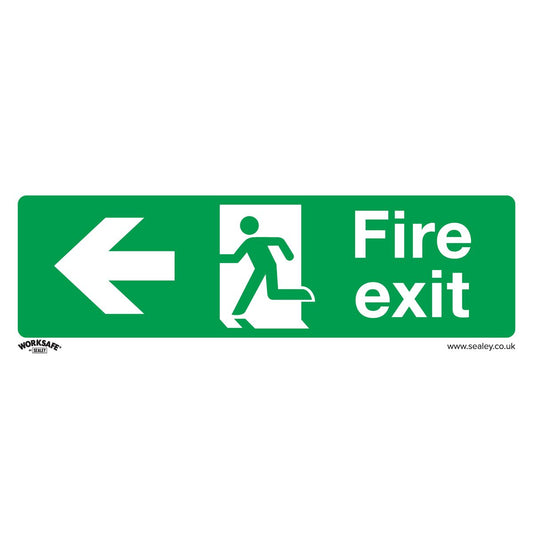 Sealey SS25V10 Safe Conditions Safety Sign - Fire Exit (Left) - Self-Adhesive Vinyl - Pack of 10 Sealey
