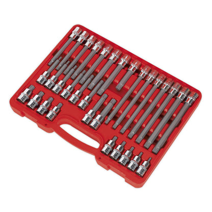 Sealey AK2198 Ribe Socket Bit Set 32pc 1/2"Sq Drive Sealey