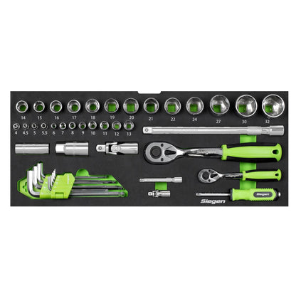 Siegen S01055 Portable Tool Chest 2 Drawer with 90pc Tool Kit Siegen