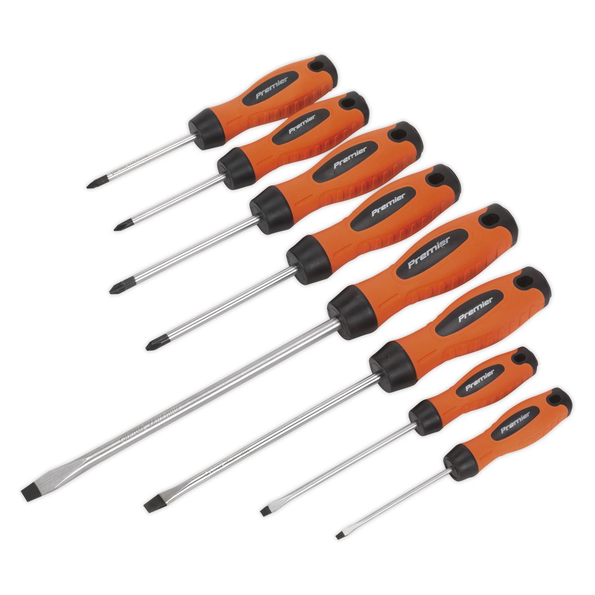 Sealey HV003 Screwdriver Set 8pc Hi-Vis Orange Sealey