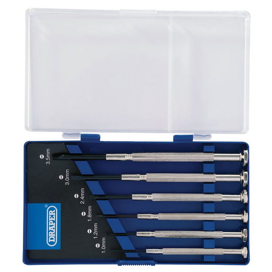 Draper 80797 Precision Screwdriver Set 6 x Plain Slot 6 Piece Draper