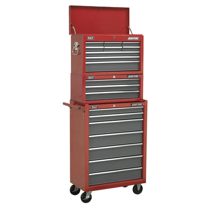 Sealey AP22509BB Topchest 9 Drawer with Ball-Bearing Slides - Red/Grey Sealey
