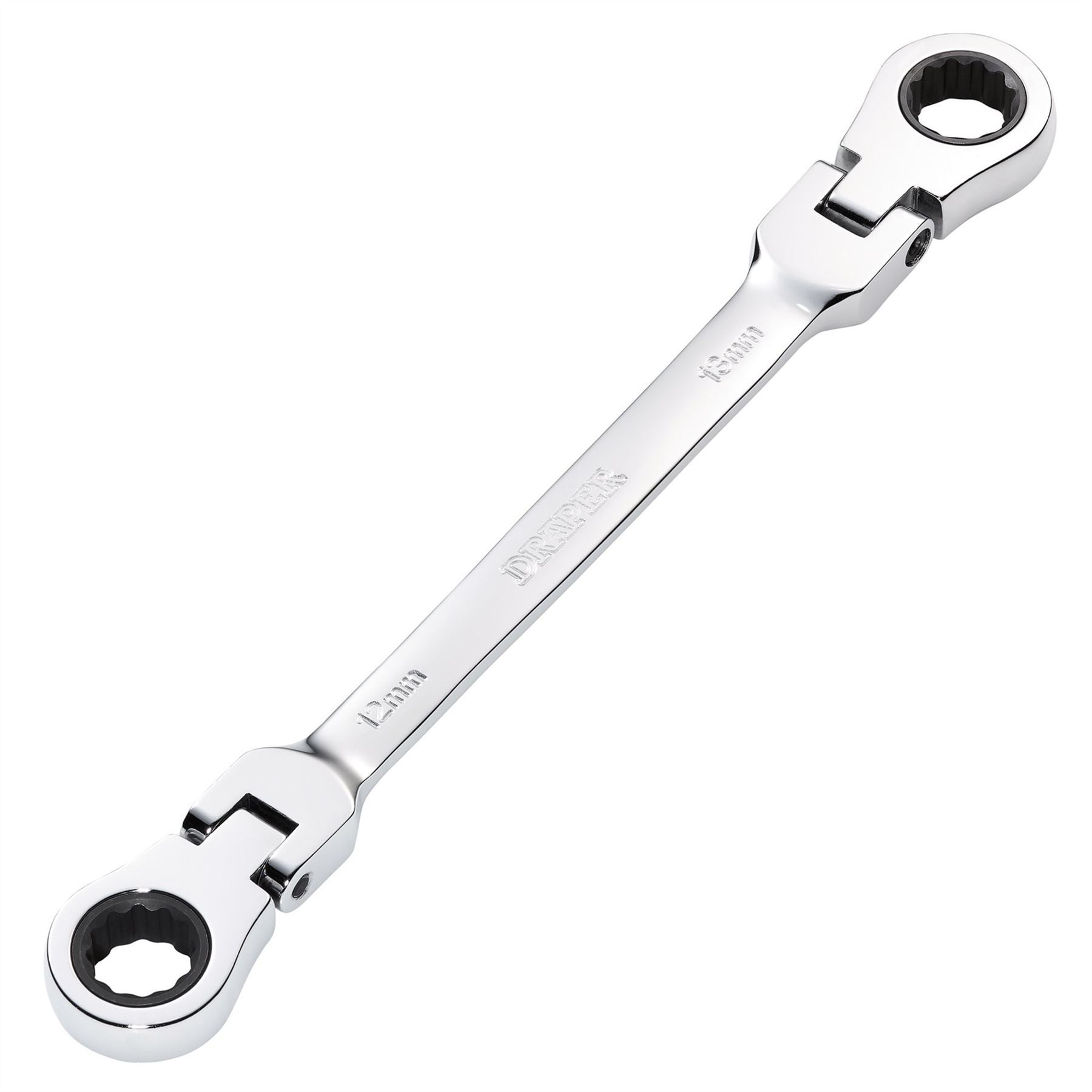Draper 27746 HI-TORQ® Metric Flexible Head Double Ring Ratchet Spanner 12 x 13mm Draper