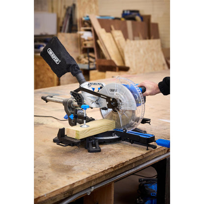Draper 90170 230V Sliding Compound Mitre Saw 255mm 1800W Draper