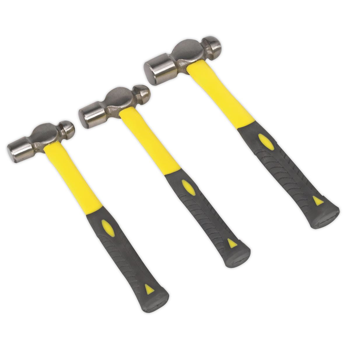 Sealey AK2031 Ball Pein Hammer Set 3pc with Fibreglass Shafts Sealey