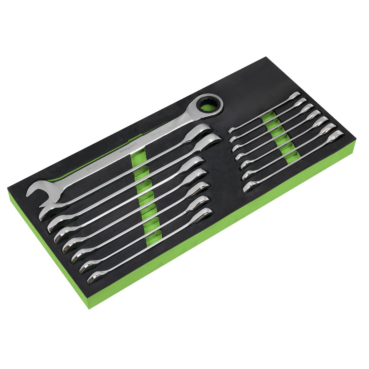 Siegen S01247 Combination Ratchet Spanner Set 15pc Metric Siegen