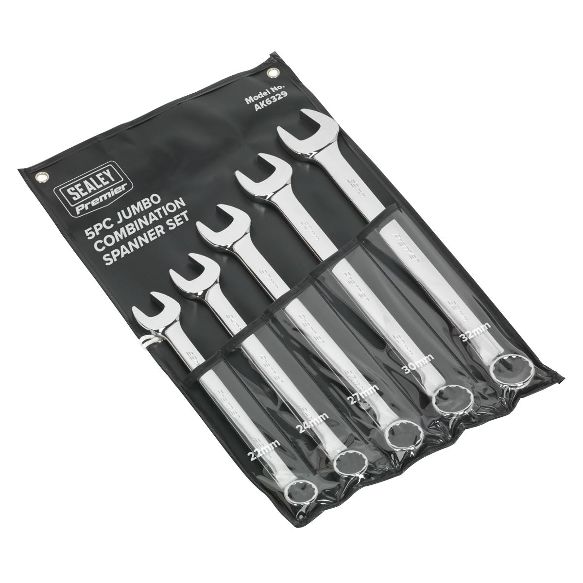 Sealey AK6329 Combination Spanner Set 5pc Jumbo Metric Sealey