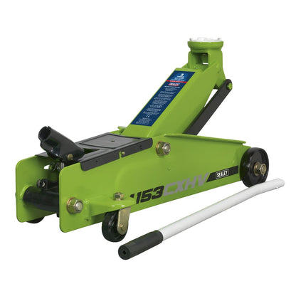 Sealey 1153CXHV Long Reach Heavy-Duty Trolley Jack 3 Tonne - Green Sealey