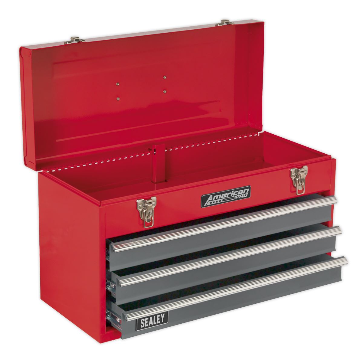 Sealey AP9243BB Tool Chest 3 Drawer Portable with Ball-Bearing Slides - Red/Grey Sealey