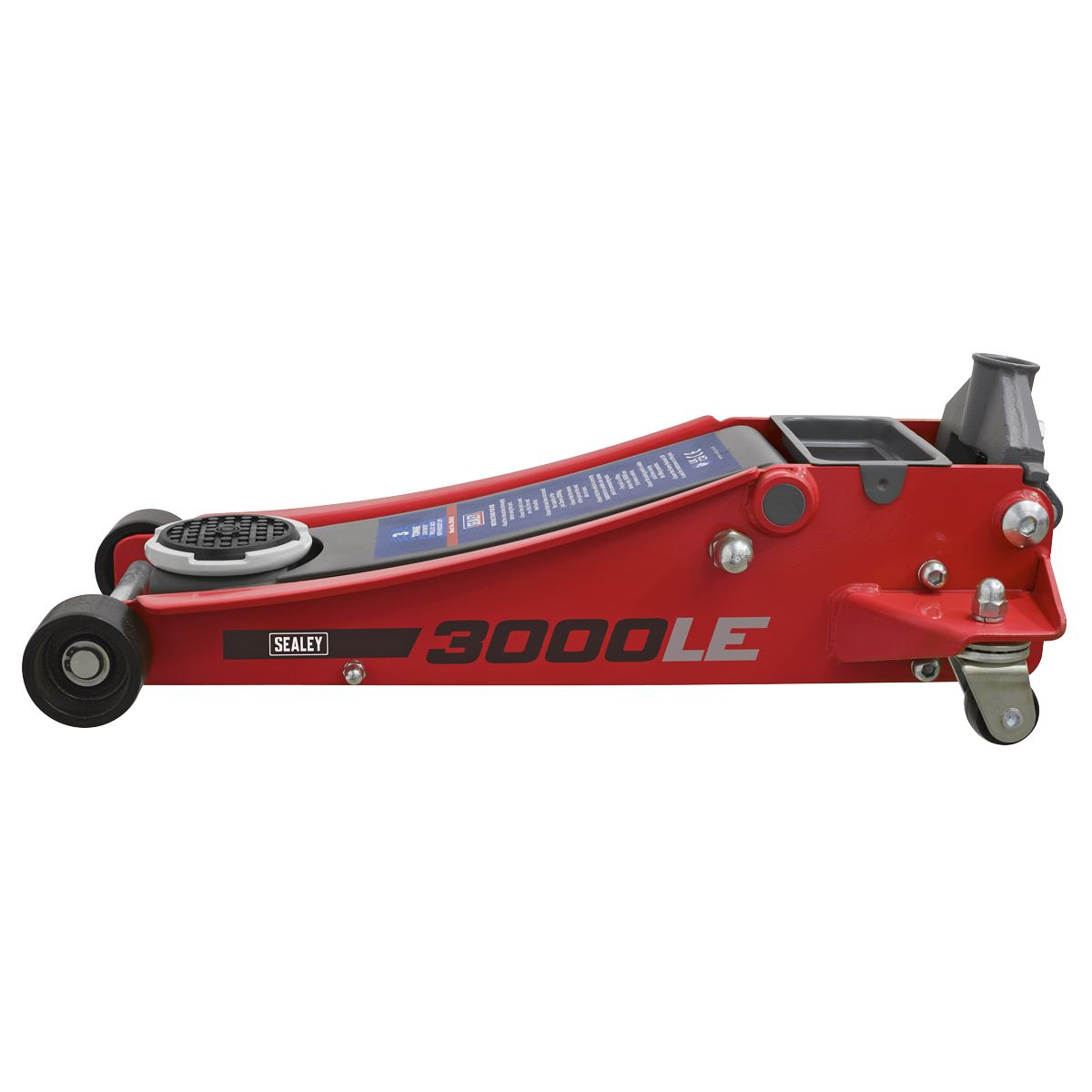 Sealey 3000LE Low Profile Trolley Jack with Rocket Lift 3 Tonne - Red Sealey