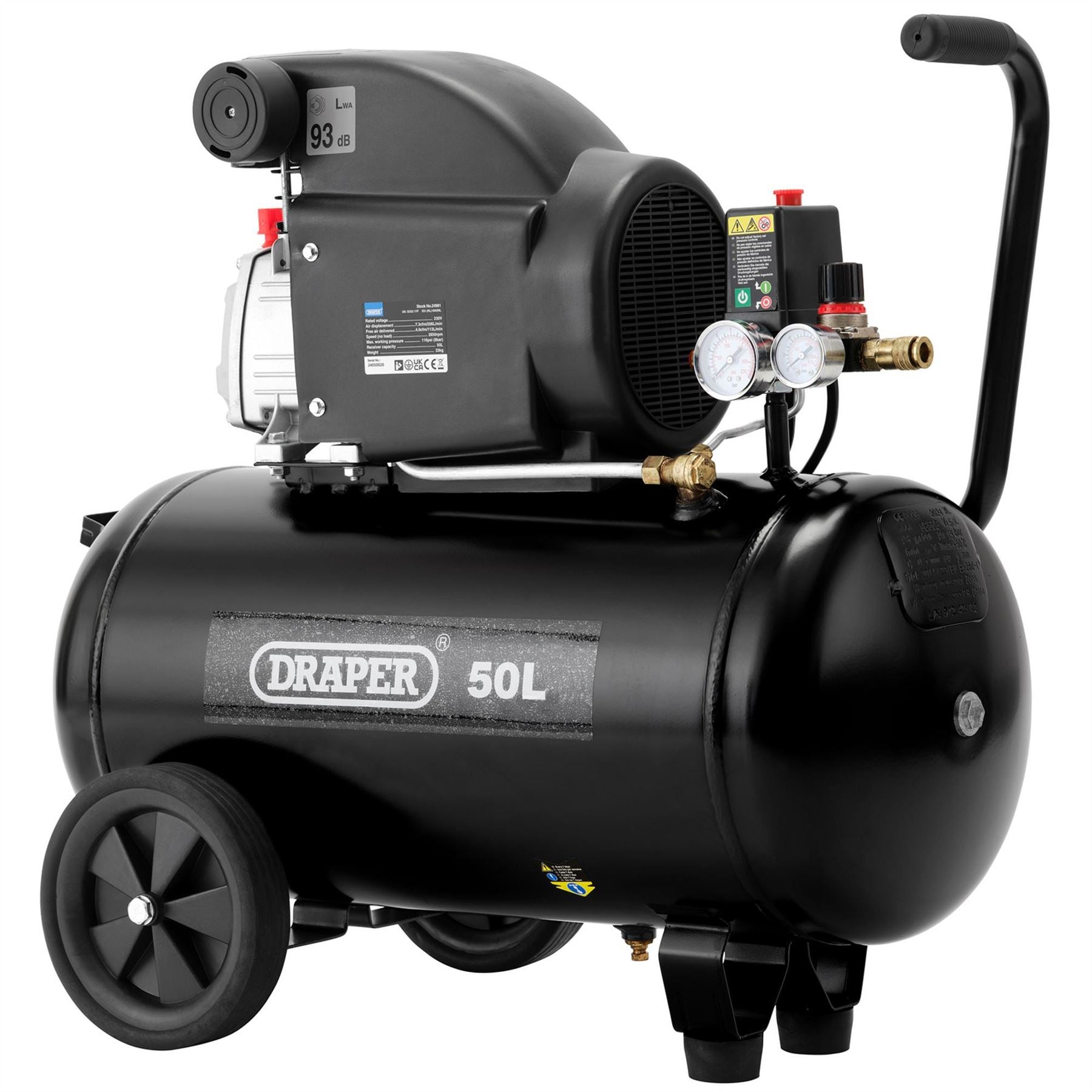 Draper 24981 50L Direct Drive Air Compressor 1.5kW/2hp Draper