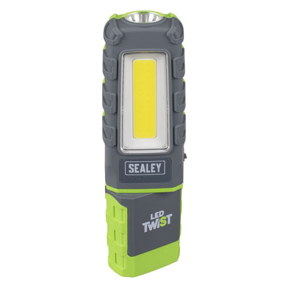 Sealey LED601G LED Twist Rechargeable Inspection Light 5W COB & 1W SMD Sealey