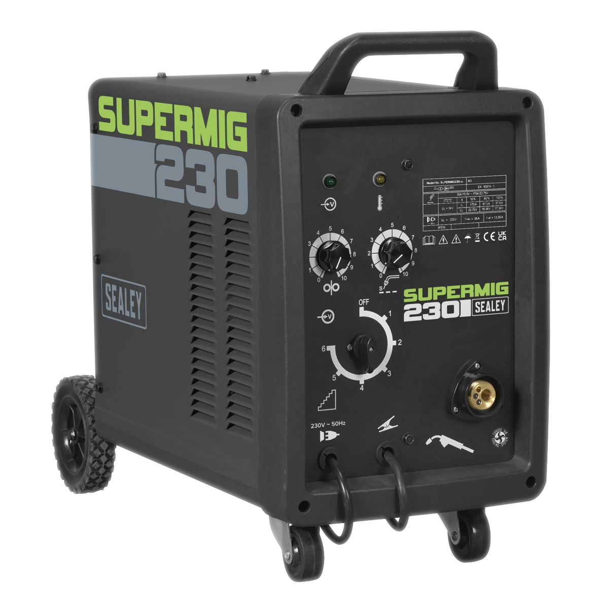 Sealey SUPERMIG230 Professional MIG Welder 230A 230V with Binzel® Euro Torch Sealey