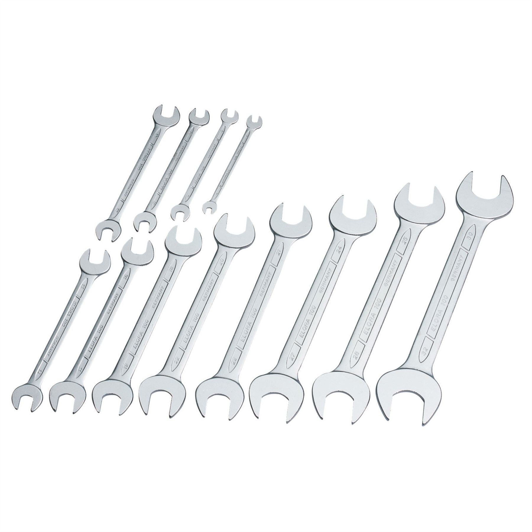 Elora 01276 Long Metric Open End Spanner Set 12 Piece Elora
