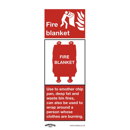 Sealey SS53V10 Safe Conditions Safety Sign - Fire Blanket - Self-Adhesive Vinyl - Pack of 10 Sealey