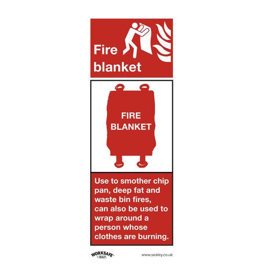 Sealey SS53V10 Safe Conditions Safety Sign - Fire Blanket - Self-Adhesive Vinyl - Pack of 10 Sealey