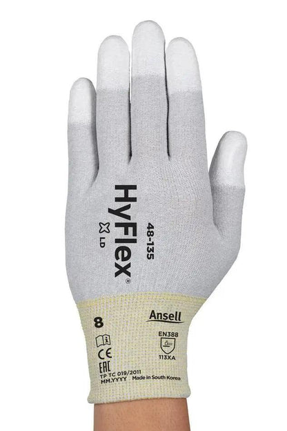 Ansell HyFlex 48-135 PU Fingertip Coated ESD Gloves Ansell
