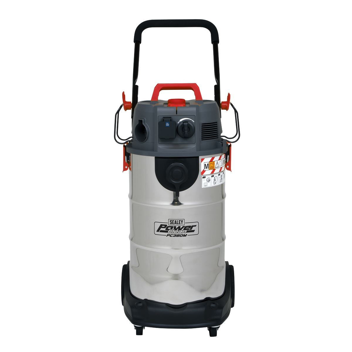 Sealey PC380M Vacuum Cleaner Industrial Dust-Free Wet/Dry 38L 1500W/230V Stainless Steel Drum M Class Filtration Sealey