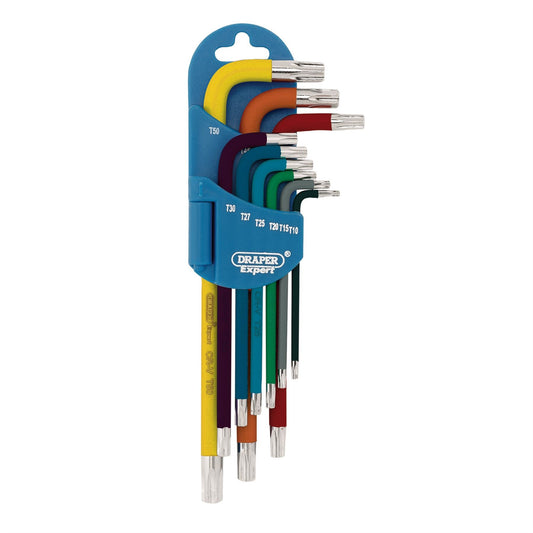Draper 66143 TX-STAR® Metric Coloured Long Arm Key Set 9 Piece Draper